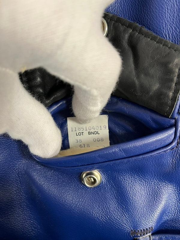 ショット SCHOTT Perfeecto 618 バイカータグ ダブルライダースジャケット 青 38 ジャケット ブルー 101MT-5441