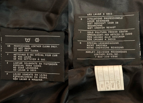 ハーレーダビッドソン HARLEY DAVIDSON ZIP UP RIDERS JACKET ジップアップ ライダース ジャケット バイカー 革ジャン アウター 黒 ジャケット ロゴ ブラック Lサイズ 104MT-1298