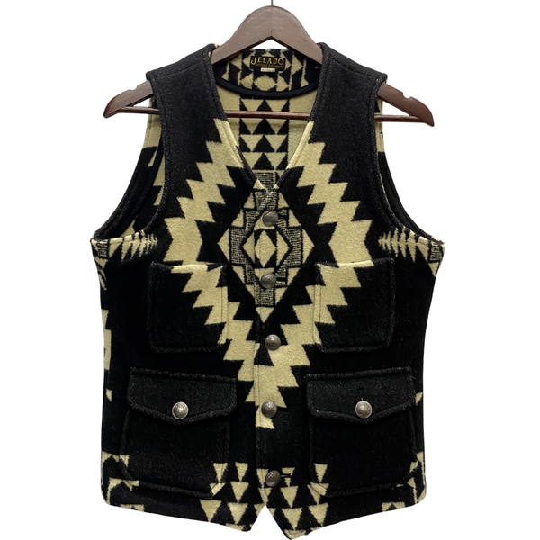 【曜日割引対象外】 ジェラード JELADO セーラムベスト Salem Vest ウール チマヨ柄 ベスト ブラック Mサイズ 201MT-4554 VB