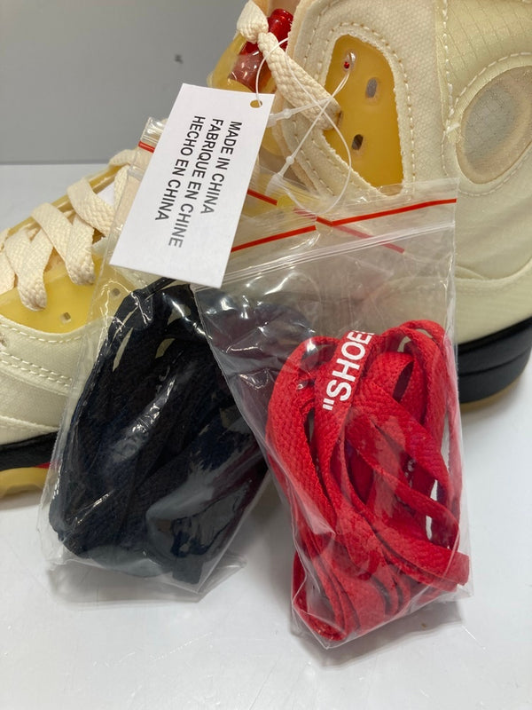 ジョーダン JORDAN Off-White × Nike Air Jordan 5 Sail オフホワイト × ナイキ エアジョーダン5 セイル エクリュ DH8565-100 メンズ靴 スニーカー ホワイト系 28.5cm 101-shoes1760