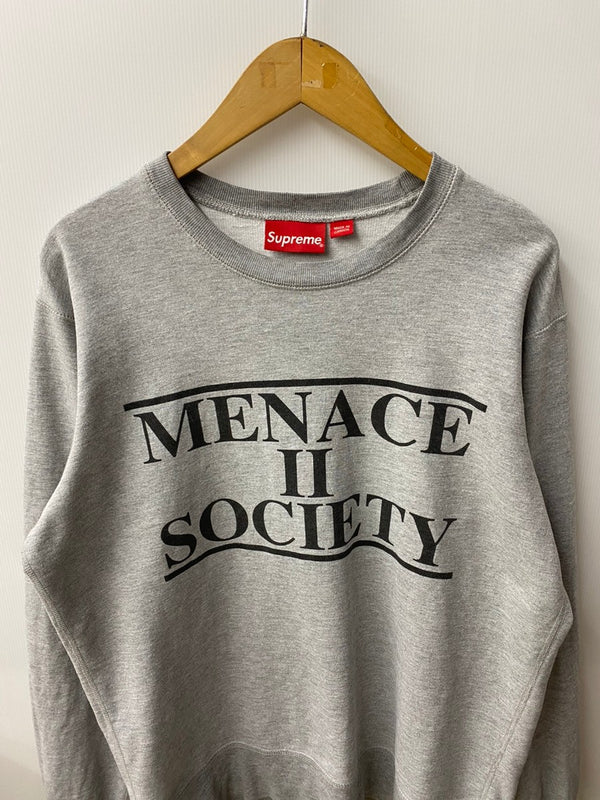 シュプリーム SUPREME 14ss MenaceII Society Sweatshirt スウェット ロゴ グレー Mサイズ 201MT-2501