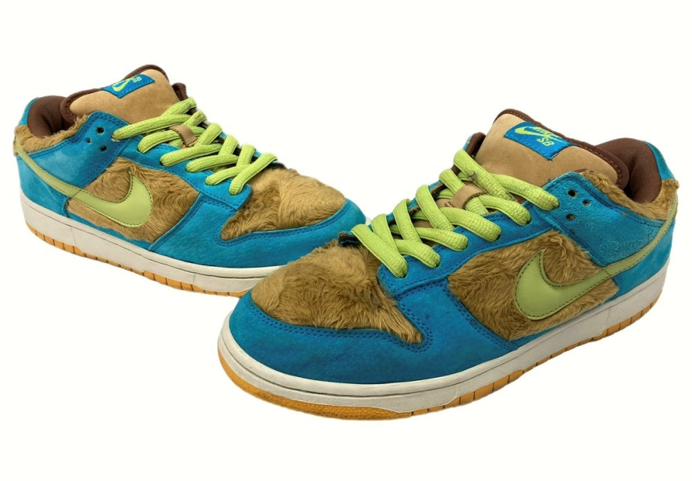 ナイキ NIKE 06年製 × MEDICOM TOY メディコム トイ DUNK LOW PREMIUM SB BABY BEAR ダンク ロー  ベビー ベア 茶色 青 313170-731 メンズ靴 スニーカー ブルー 27.5cm 104-shoes466 | 古着通販のドンドンサガール