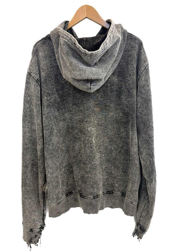 ディーゼル DIESEL ヴィンテージ加工 フーディー  ダメージ加工 ロゴ S-GINN-HOOD-E1 XXL パーカ グレー 3Lサイズ 101MT-4368