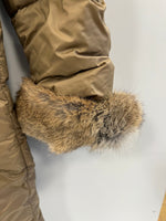 ビームス BEAMS HEART  ノーカラーダウンコート ファー ジャケット ベージュ サイズ0 101LT-220