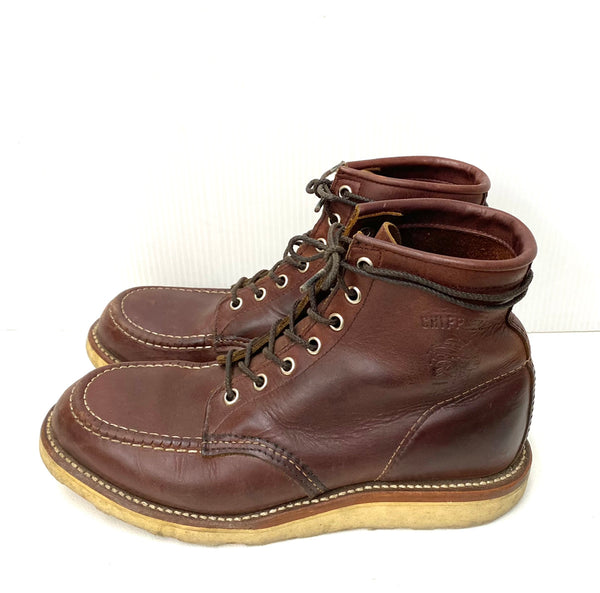 【曜日割引対象外】 チペワ CHIPPEWA モックトゥブーツ Vibram  メンズ靴 ブーツ ワーク ロゴ ブラウン 201-shoes611