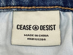 シーズアンドデジスト CEASE±DESIST RIBBED STACED DENIM リブ スタック デニム 青 ワンポイント デニム ブルー 34 104MB-331
