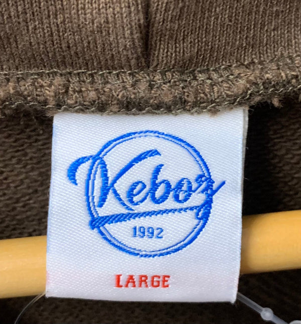 ケボズ KEBOZ バックプリント 刺繍 パーカ ロゴ ブラウン Lサイズ 201MT-2247
