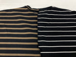 キディル KIDILL Chaos Oversize T-shirts Border ドッキング ボーダー オーバーサイズ 長袖 カットソー 黒 白 茶色 KL377-A ロンT ストライプ マルチカラー フリーサイズ 104MT-549