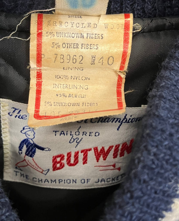 バトウィン BUTWIN 60~70年代 60's 70's スタジャン 袖レザー アワードジャケット バーシティジャケット VINTAGE ヴィンテージ MADE IN USA アメリカ製 40 ジャケット ネイビー 101MT-5231