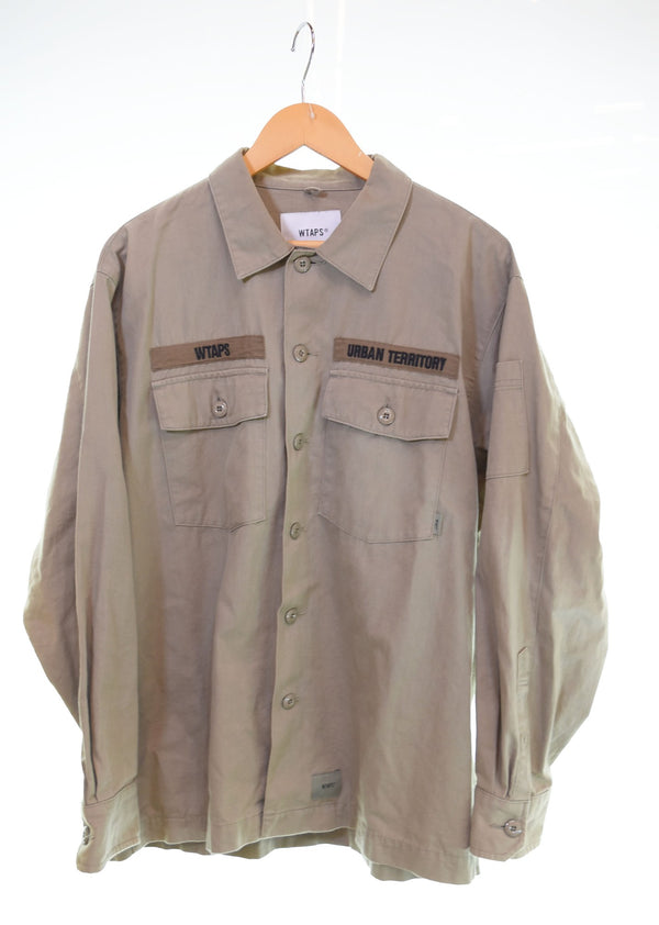 ダブルタップス WTAPS 21AW BUDS/LS/COTTON.SERGE バッツ ロングスリーブ シャツ  212BRDT-SHM02 3 長袖シャツ カーキ 103MT-2968