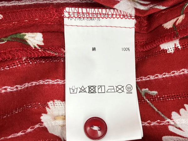 ピンクハウス PINKHOUSE ひなぎく プリント キャミソール ノースリーブ ロング丈 DRESS ドレス リボン ピコフリル ティアード コットン 綿 RED 赤 A2133FAY064 ワンピース 花・植物 レッド 104LT-242