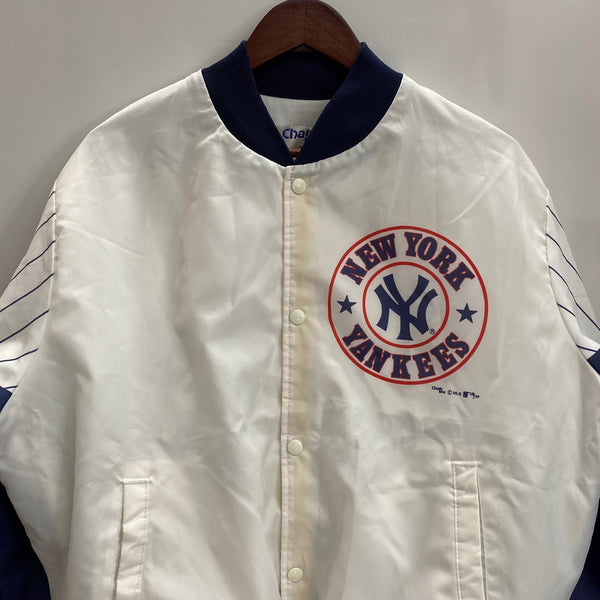 【曜日割引対象外】 ヴィンテージ vintage 80's チョークライン CHALK LINE MLB USA製 ナイロン ジャケット ホワイト Lサイズ 201MT-4208 VB