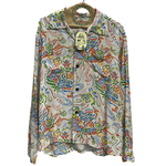 【曜日割引対象外】 サンサーフ SUN SURF レーヨンハワイアンシャツ GUARDIAN SPIRIT  SS29201 長袖シャツ ホワイト Mサイズ 201MT-4394 VB