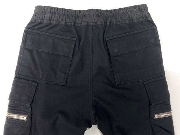 リックオウエンス Rick Owens 21SS MASTODON CARGO PANTS マストドン カーゴ パンツ スウェット ボタン ズボン 黒 無地 RU21S6396-BA カーゴパンツ ブラック US 38 104MB-384