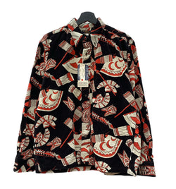 サンサーフ SUN SURF コーデュロイ ボタンダウン 細畝 総柄 L/S CORDUROY SHIRT 119BLK SS27708 長袖シャツ 総柄 ブラック Lサイズ 104MT-2314