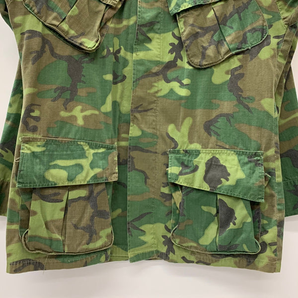 【曜日割引対象外】 ヴィンテージ vintage U.S.ARMY 60's ジャングルファティーグジャケット リップストップ ブラウンリーフカモ 5th 100-69-C-2662 ジャケット グリーン Sサイズ 201MT-3244 VB