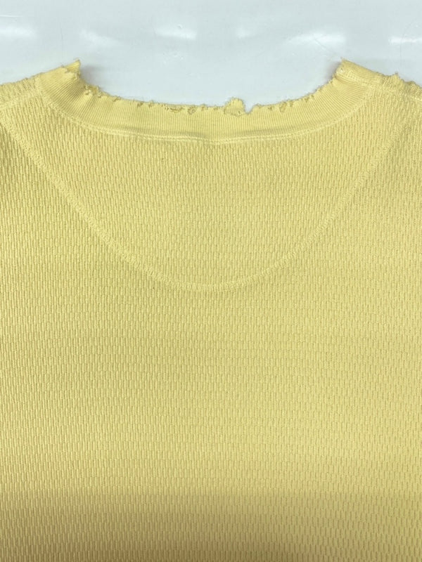 ダイリク DAIRIKU 21ss Thrift Thermal Tee サーマル Tシャツ ダメージ加工 オーバーサイズ ロンT 長袖 黄 21SS C-6 ロンT 無地 イエロー Lサイズ 104MT-1890