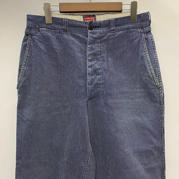 【曜日割引対象外】 リアルマッコイズ JOE McCOY 旧マッコイズ 8HOUR UNION ウォバッシュ ヒッコリー ボトムスその他 ブルー 32-36サイズ 201MB-1167 VB