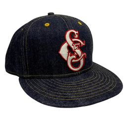 【曜日割引対象外】 【中古】ニューエラ New Era × ONE PIECE OF ROCK 8サイズ デニム 帽子 メンズ帽子 キャップ ブルー 201goods-831 VB