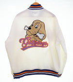 ガルフィー GALFY ナイロン スタジャン チーム ジャケット ワッペン わんわん大学 NYLON STUDIUM JAKCET VERCITY JACKET TEAM JACKET 121002 L ジャケット ホワイト 103MT-2845