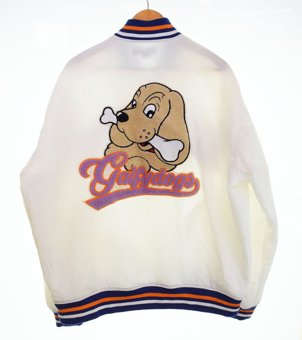 ガルフィー GALFY ナイロン スタジャン チーム ジャケット ワッペン わんわん大学 NYLON STUDIUM JAKCET VERCITY JACKET TEAM JACKET 121002 L ジャケット ホワイト 103MT-2845