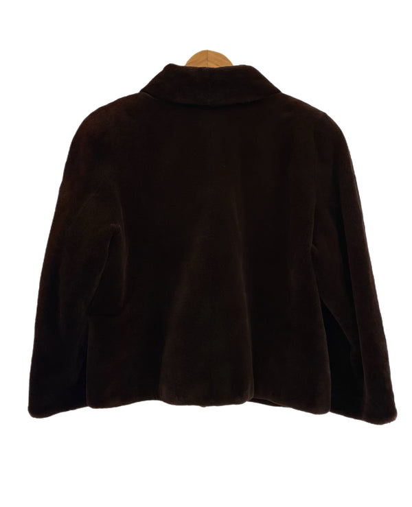 サガミンク SAGA MINK ROYAL ロイヤル ショート丈 毛皮コート ファージャケット 丸ボタン  ジャケット ブラウン フリーサイズ サイズF 101LT-232