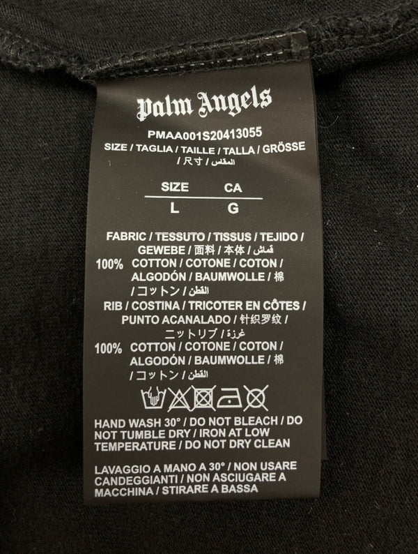 パームエンジェルス PALM ANGELS SPRAYED LOGO TEE スプレー ロゴ Tシャツ 半袖 クルーネック カットソー 黒 PMAA001S20413055 Tシャツ プリント ブラック Lサイズ 104MT-1142