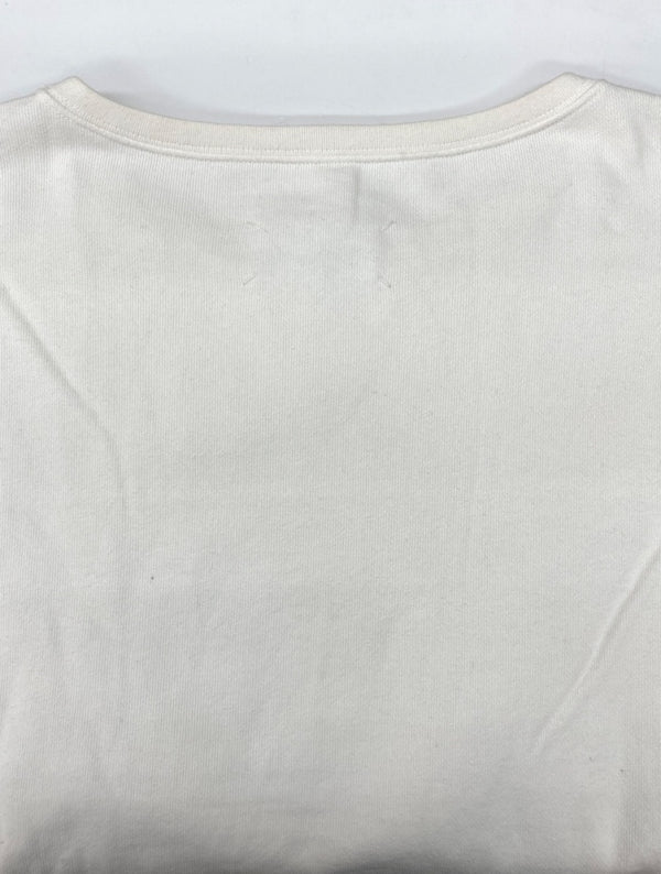 メゾンマルジェラ Maison Margiela 19AW OVERSIZE SWEATSHIRT オーバーサイズ スウェットシャツ クルーネック 長袖 白 S50GU0101 S25405 サイズ 44 スウェット プリント ホワイト 104MT-2210