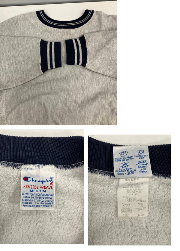 チャンピオン Champion 90's 90年代 ヴィンテージ vintage 刺繍タグ リバースウィーブ REVERSE WEAVE リブライン 目無し アメリカ製 MADE IN USA スウェット グレー Mサイズ 101MT-5028