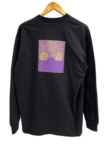 シュプリーム SUPREME The Real Shit L/S Tee ロゴプリント 長袖カットソー 黒 ロンT ブラック Lサイズ 101MT-4144