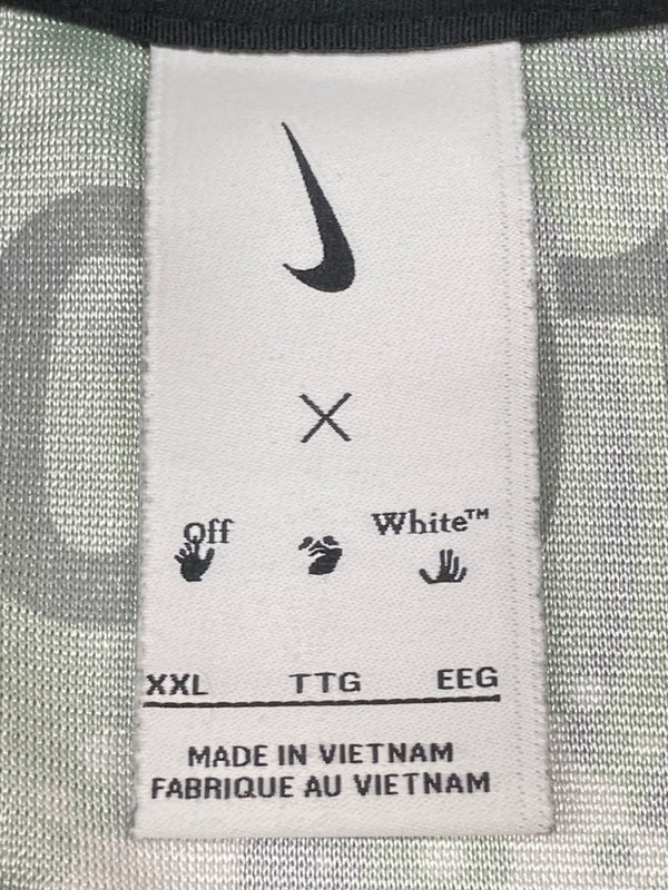 ナイキ NIKE × Off-White オフホワイト Allover Print Jersey ゲームシャツ ユニフォーム 緑 FQ0998-389 ロンT 総柄 グリーン 2XLサイズ 104MT-1622