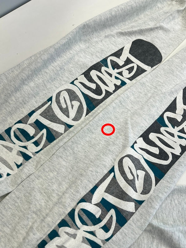 US US古着 90s ©1997 ヴィンテージ Vintage タスマニアデビル LOONEY TUNES ルーニーチューンズ 袖プリント  ロンT グレー 101MT-4578