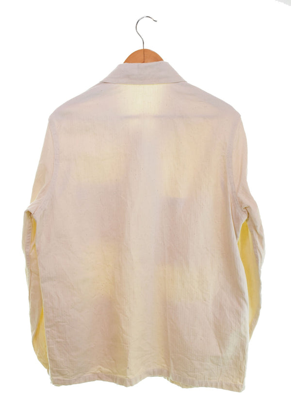 US US古着 au perroquet フレンチワークジャケット Made in France コットンヘリンボーンツイル  生成り フランス製 46 ジャケット ホワイト 103MT-2914