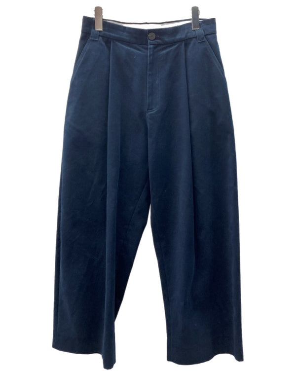 スタジオニコルソン STUDIO NICHOLSON PEACHED COTTON TWILL PANTS ピーチ コットン ツイル パンツ ジップフライ ワイド ズボン 紺 無地 SNM-351 ボトムスその他 ネイビー Sサイズ 104MB-154