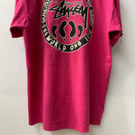 ステューシー STUSSY 90's 白タグ ショーンフォント USA製 Tシャツ ピンク XLサイズ 201MT-3754