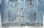 カーハート Carhartt DENIM TRUCKER JACKET デニム トラッカー ジャケット Gジャン ダメージ USA製 アウター インディゴ 青 ジャケット ロゴ ブルー 2XLサイズ 104MT-2167