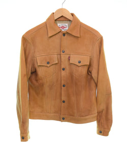 フラットヘッド THE FLAT HEAD 3rd TYPE DEERSKIN LEATHER TRUKER JAKCET レザー ジャケット 鹿革 トラッカー ジャケット 38 ジャケット ブラウン 103MT-3179