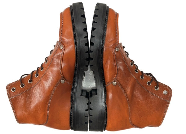 エヴィス EVISU U-TIP BOOTS Uチップ ブーツ 山根靴店 YAMANE レースアップ トレッキング シューズ エビス 茶 2001 メンズ靴 ブーツ ワーク ブラウン 25 1/2 104S-755