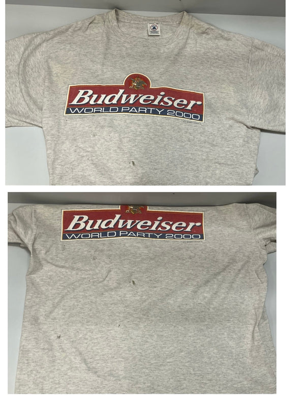 ヴィンテージ vintage 90s 90's DELTA Budweiser WORLD PARTY 2000 ©1999 バドワイザー カエル フロッグ FLOG XL Tシャツ グレー LLサイズ 101MT-2959