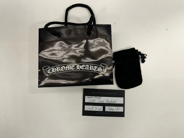 クロムハーツ CHROME HEARTS CH CRS SML クリンプトCHクロスペンダント スモール レザーブレイドネックレス  メンズジュエリー・アクセサリー ネックレス・ペンダント シルバー 101G-206