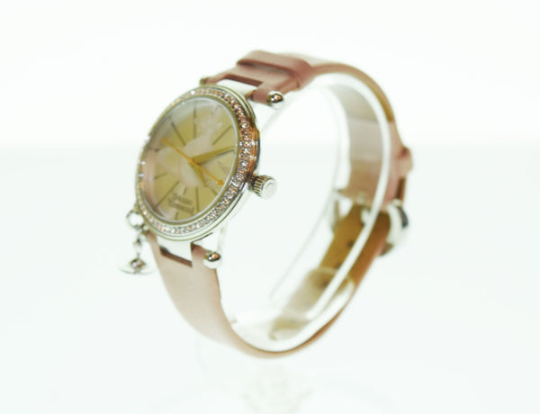 ヴィヴィアン・ウエストウッド Vivienne Westwood オーブチャーム パステル ピンク レザー 腕時計 レディース腕時計103T-54