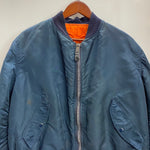 【曜日割引対象外】 アルファ インダストリーズ ALPHA INDUSTRIES 80's 旧タグ USA製 MA-1 フライトジャケット ジャケット ネイビー Lサイズ 201MT-4431 VB