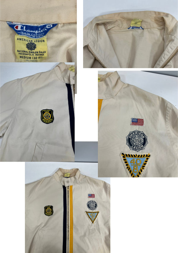 チャンピオン Champion 60's 60年代 AMERICAN LEGION 退役軍人 スウィングトップ ブルゾン アメリカ製 MADE IN USA Vintage ヴィンテージ  TALON 棒タロン ジャケット ホワイト Mサイズ 101MT-3603