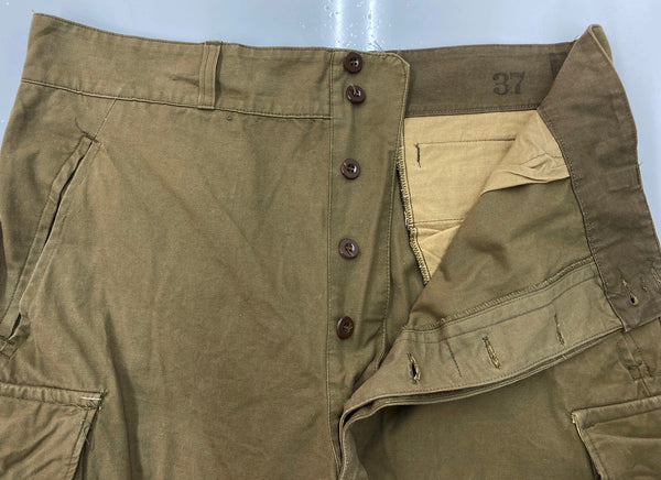 ミリタリー Military 50s 50年代 French Army フランス軍 Ｍ47 前期 無地 カーゴパンツ カーキ サイズ37 104MB-375