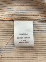 シュガーヒル SUGARHILL 22SS WOOL LINEN DENIM JACKET デニム ジャケット トラッカー 月桂樹 ドーナツボタン 薄茶 22SSJK08 3 ジャケット ストライプ ベージュ 104MT-912