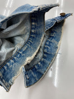 カーハート Carhartt DENIM TRUCKER JACKET デニム トラッカー ジャケット Gジャン ダメージ USA製 アウター インディゴ 青 ジャケット ロゴ ブルー 2XLサイズ 104MT-2167