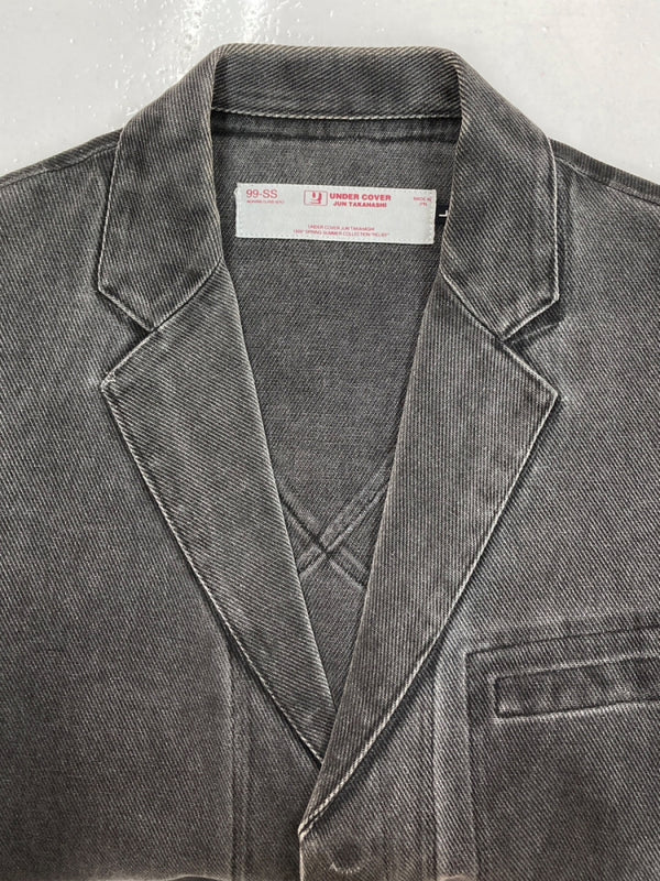 アンダーカバー UNDERCOVER 99SS RELIEF期 TAILORED JACKET テーラード ジャケット レリーフ archive アーカイブ 黒 ジャケット 無地 ブラック Lサイズ 104MT-1588