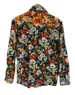 グッチ GUCCI ボウタイ付き 総柄 シルクシャツ フローラル 総柄 花柄