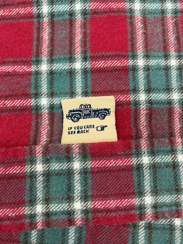 ダブルアールエル RRL 90s FLANNEL SHIRT フランネル シャツ ネルシャツ ボタン 三ツ星タグ Ralph Lauren 赤 長袖シャツ チェック レッド Sサイズ 104MT-2250