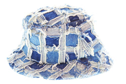 シュプリーム SUPREME 23SS Frayed Patchwork Denim Crusher フレイドパッチワークデニムクラッシャーS M 帽子 メンズ帽子 ハット ブルー 103H-80